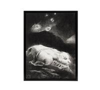Artery8 Life Awakening in Obscure Matter Redon Vintage Framed Canvas Wall Art in Black | Size: W24" x H32" Artery8 Black W24" x H32"