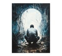 Artery8 Light at the End of Tunnel Conceptual Art Wall Art Print in Blue | Size: W12" x H16" Artery8 Blue W12" x H16"