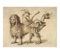 Artery8 Ligozzi Chimera Greek Mythology Creature Drawing Unframed Wall Art Print Poster Home Decor Premium