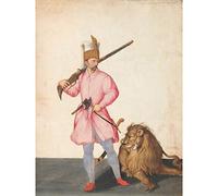 Artery8 Ligozzi Janissary Of War With Lion Ottoman Soldier Large Wall Art Poster Print Thick Paper 18X24 Inch