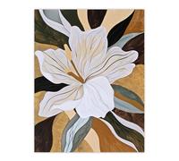 Artery8 Lily Flower Painting Earth Tone Delicate Floral Living Room Extra Large XL Wall Art Poster Print