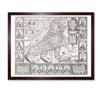 Artery8 Lion Belgium Europe Animal Old Map Art Print Framed Poster Wall Decor 12x16 inch
