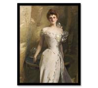 Artery8 Lisa Colt Curtis Elegant Portrait Sargent Framed Wall Art Print in Brown | Size: A4 Artery8 Brown A4