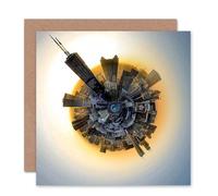 Artery8 Little World Chicago Skyline Wheel Art Card Artery8 Multicolor