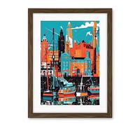 Artery8 Liverpool Royal Albert Dock Waterfront Cityscape Artwork Framed Wall Art Print 18X24 Inch