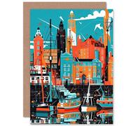Artery8 Liverpool Royal Albert Dock Waterfront Cityscape Travel Birthday Sealed Greeting Card Plus Envelope Blank inside