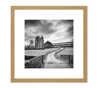 Artery8 Livesey Shap Abbey Cumbria England Photo 8X8 Inch Square Wooden Framed Wall Art Print Picture with Mount in Light Oak Artery8 Light Oak