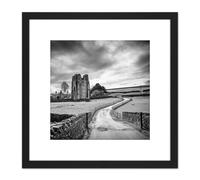 Artery8 Livesey Shap Abbey Cumbria England Photo 8X8 Inch Square Wooden Framed Wall Art Print Picture with Mount in Black Artery8 Black