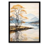 Artery8 Loch Lomond Reflections Scotland Ben Lomond Calm Artwork Painting Wall Art Print - A4 Size