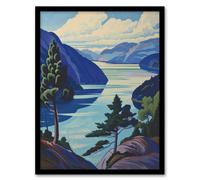 Artery8 Loch Ness Lake Scottish Highlands Landscape Framed Art Print in Blue | Size: W12" x H16" Artery8 Blue W12" x H16"
