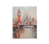 Artery8 London Big Ben England Skyline Canvas Abstract Wall Art | Size: W18" x H24" Artery8 Multicolor W18" x H24"
