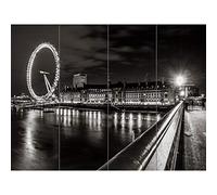 Artery8 London Eye Black And White Night XL Giant Panel Poster (8 Sections)