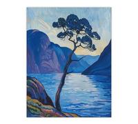 Artery8 Lone Tree on Loch Ness Scottish Highlands Lake Living Room Large Wall Art Poster Print Thick Paper 18X24 Inch