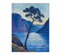 Artery8 Lone Tree on Loch Ness Scottish Highlands Lake Living Room Large Wall Art Poster Print Thick Paper 18X24 Inch