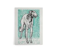 Artery8 Long Haired Greyhound Russian Wolfhound Dog Jung Canvas Wall Art Print in Blue | Size: W18" x H24" Artery8 Blue W18" x H24"