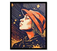 Artery8 Look At The Stars Look How They Shine For You Night Sky Artwork Painting Artwork Framed Wall Art Print A4