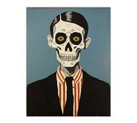 Artery8 Looking Sharp By Ryan Ramirez Smart Skeleton Bones Portrait Passport Picture Halloween Large Wall Art Poster Print Thick Paper 18X24 Inch