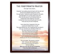 Artery8 Lord Jesus Footprints In The Sand Poem Watercolour Art Print Framed Poster Wall Decor 12x16 inch