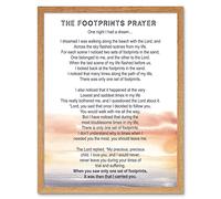 Artery8 Lord Jesus Footprints In The Sand Poem Watercolour Art Print Framed Poster Wall Decor 12x16 inch