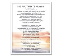 Artery8 Lord Jesus Footprints In The Sand Poem Watercolour Art Print Framed Poster Wall Decor 12x16 inch