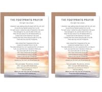 Artery8 Lord Jesus Footprints In The Sand Poem Watercolour Sealed Greeting Card Plus Envelope Blank inside (Pack of 2)