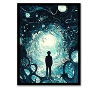 Artery8 Lost In A Dream Surreal Tunnel Figure Conceptual Living Room Artwork Framed Wall Art Print A4