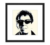 Artery8 Lou Reed Smoking Musician Rock Star Legend 8X8 Inch Square Wooden Framed Wall Art Print Picture with Mount in Black Artery8 Black