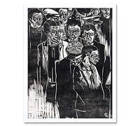 Artery8 Louis Cardinaals Stamp Local Men Datailed Faces Bw Art Print Framed Poster Wall Decor 12x16 inch