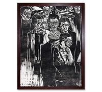 Artery8 Louis Cardinaals Stamp Local Men Datailed Faces Bw Art Print Framed Poster Wall Decor 12x16 inch