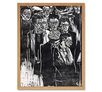 Artery8 Louis Cardinaals Stamp Local Men Datailed Faces Bw Art Print Framed Poster Wall Decor 12x16 inch
