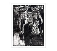 Artery8 Louis Cardinaals Stamp Local Men Datailed Faces Bw Artwork Framed Wall Art Print 18X24 Inch