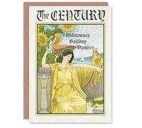 Artery8 Louis Rhead The Century Midsummer Holiday Issue Cover Personalised Art Greeting Card