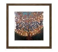 Artery8 Louis Seraphine Senlis Tree Of Life Painting 8X8 Inch Square Wooden Framed Wall Art Print Picture with Mount in Brown Artery8 Brown