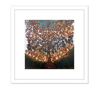 Artery8 Louis Seraphine Senlis Tree Of Life Painting 8X8 Inch Square Wooden Framed Wall Art Print Picture with Mount in White Artery8 White