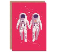 Artery8 Love Across The Universe Astronaut Couple Modern Valentine's Day Card