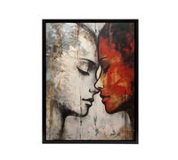 Artery8 Love & Affection Lesbian Couple Framed Canvas Wall Art Print in Red | Size: W12" x H16" Artery8 Red W12" x H16"