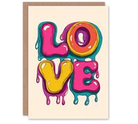 Artery8 Love Colourful Melting Bubble Letters Graffiti Style Valentine's Day Card