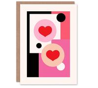 Artery8 Love Hearts Circles Rectangles Modern Abstract Valentine's Day Card