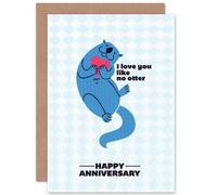 Artery8 Love Like No Otter Greetings Card in Blue Artery8 Blue
