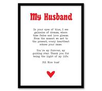 Love Poem Blue Eyes Husband Romantic Poetry Fun Framed Art Print Artery8 White A4