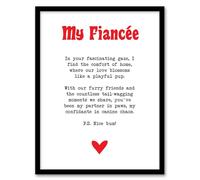 Artery8 Love Poem Dog Lover Fiancée Romantic Poetry Fun Bedroom Artwork Framed Wall Art Print A4