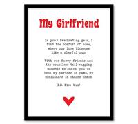Artery8 Love Poem Dog Lover Girlfriend Romantic Poetry Bedroom Artwork Framed Wall Art Print A4