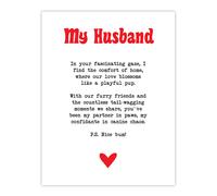Artery8 Love Poem Dog Lover Husband Romantic Poetry Fun Wall Art Print in White | Size: W12" x H16" Artery8 White W12" x H16"