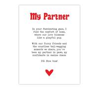 Artery8 Love Poem Dog Lover Partner Romantic Poetry Fun Bedroom Extra Large XL Wall Art Poster Print