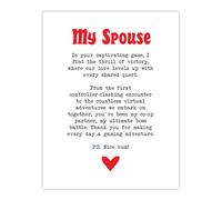 Love Poem Gamer Nerd Spouse Romantic Poetry Fun Wall Art Print Artery8 White W24 inch x H32 inch