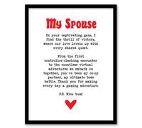 Love Poem Gamer Nerd Spouse Romantic Poetry Fun Framed Art Print Artery8 White A4
