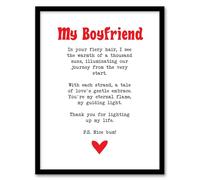 Love Poem Ginger Boyfriend Romantic Funny Framed Art Print Artery8 White A4