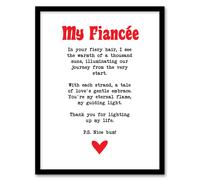 Artery8 Love Poem Ginger Fiancée Romantic Funny Bedroom Artwork Framed Wall Art Print A4
