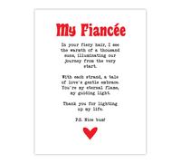 Love Poem Ginger Fiancée Romantic Funny Wall Art Print Artery8 White W24 inch x H32 inch