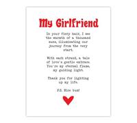 Love Poem Ginger Girlfriend Romantic Funny Wall Art Print Artery8 White W24 inch x H32 inch
